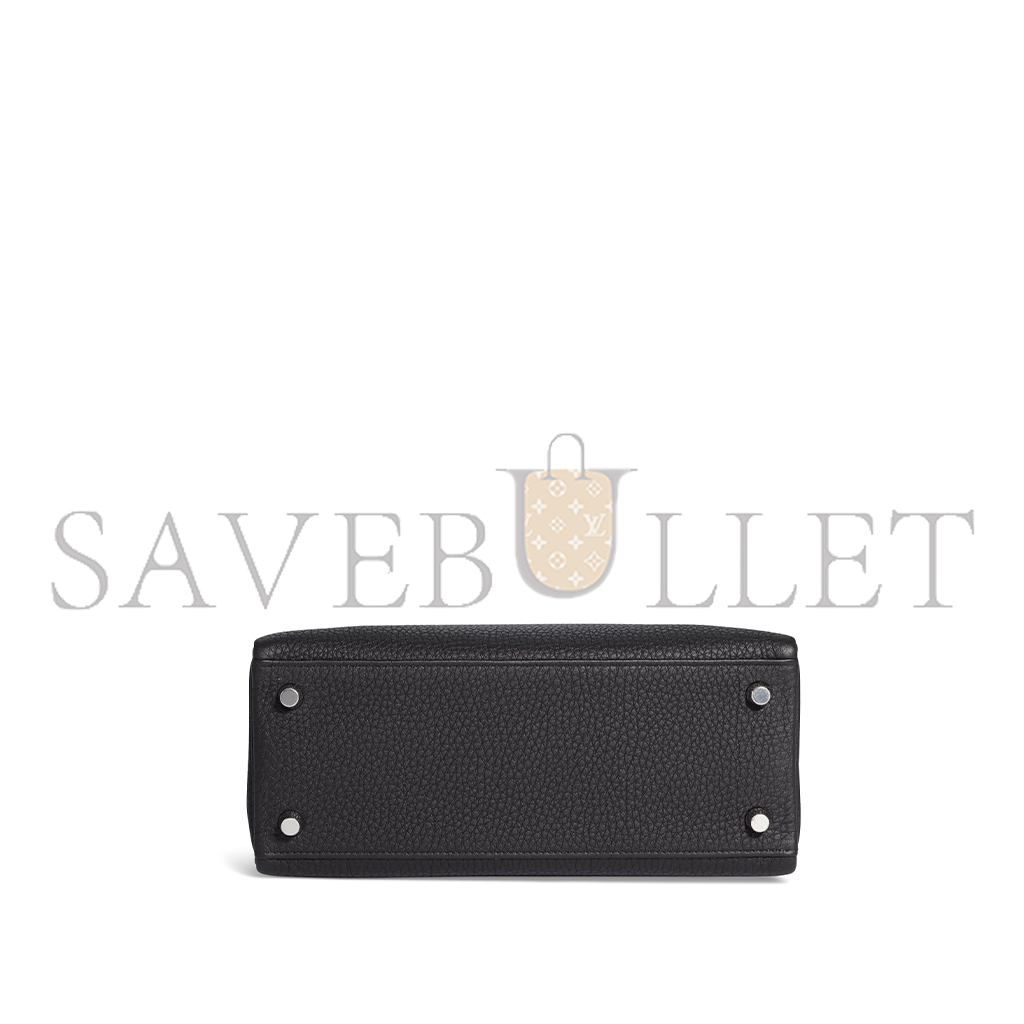 HERMÈS A BLACK TOGO LEATHER RETOURNÉ KELLY 25 WITH PALLADIUM HARDWARE (25*17*7cm)